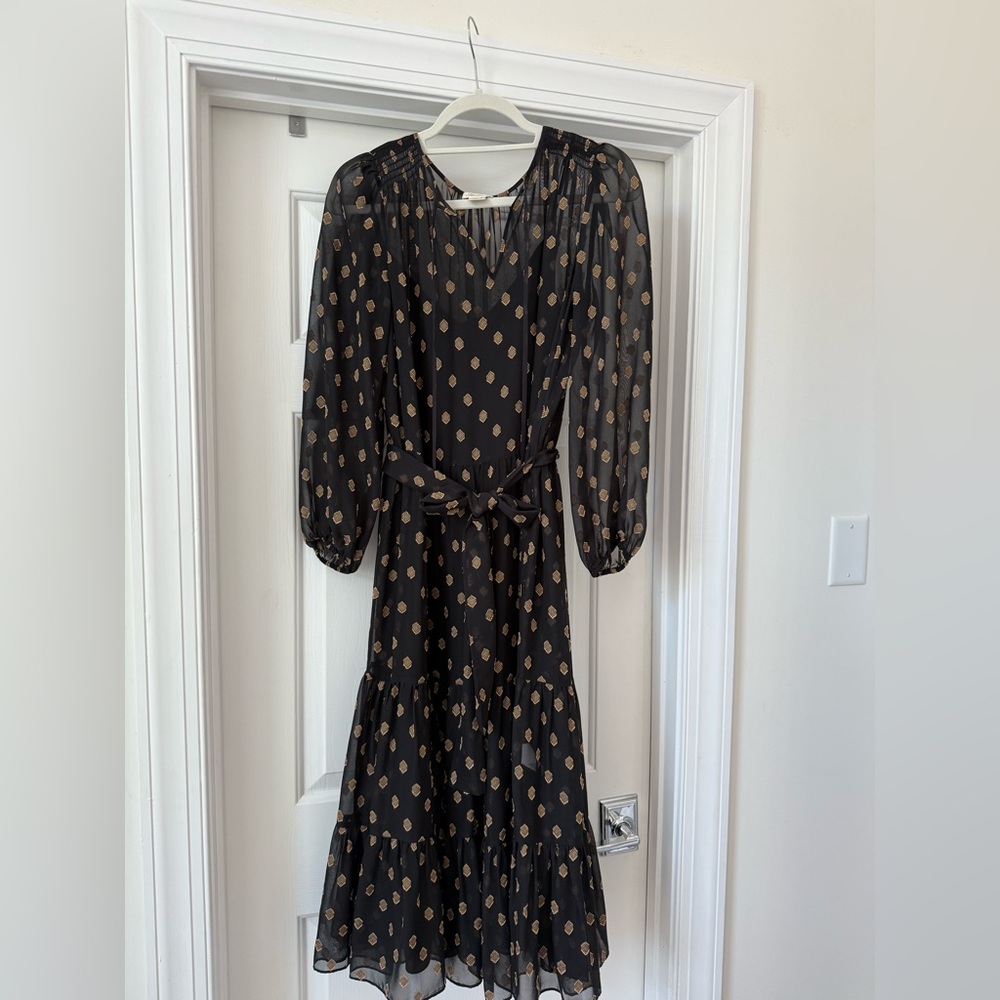 Shoshanna Black and Gold Dress